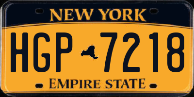 NY license plate HGP7218