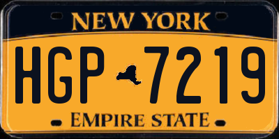 NY license plate HGP7219