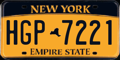 NY license plate HGP7221