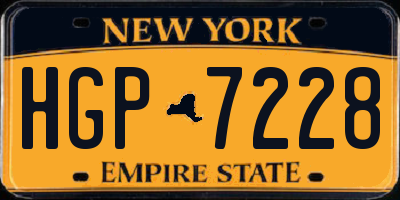 NY license plate HGP7228