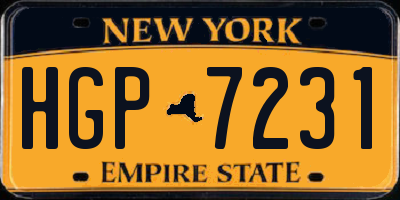 NY license plate HGP7231