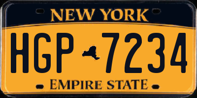 NY license plate HGP7234