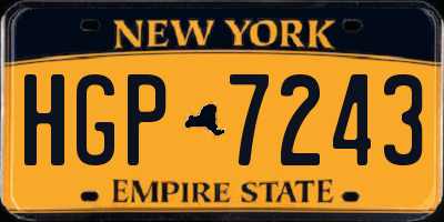 NY license plate HGP7243