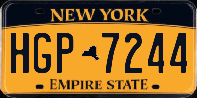 NY license plate HGP7244