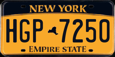 NY license plate HGP7250