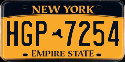 NY license plate HGP7254