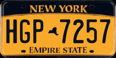 NY license plate HGP7257