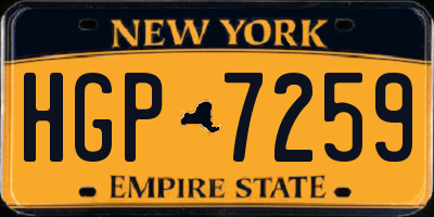 NY license plate HGP7259