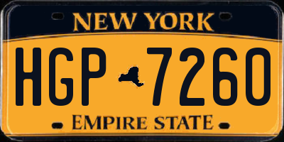 NY license plate HGP7260