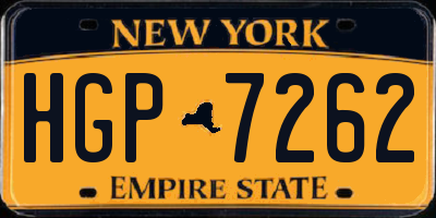 NY license plate HGP7262