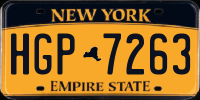 NY license plate HGP7263