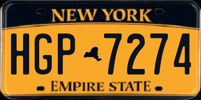 NY license plate HGP7274