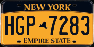 NY license plate HGP7283