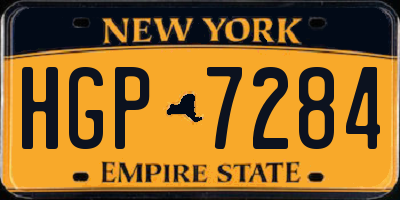 NY license plate HGP7284