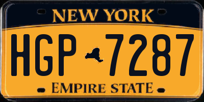 NY license plate HGP7287