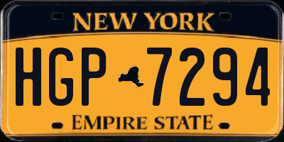 NY license plate HGP7294