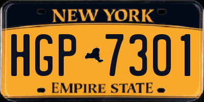 NY license plate HGP7301