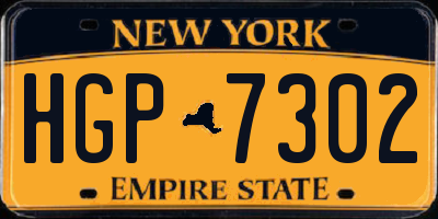 NY license plate HGP7302