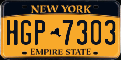 NY license plate HGP7303