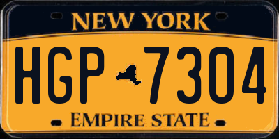 NY license plate HGP7304