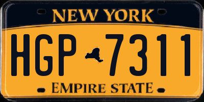 NY license plate HGP7311