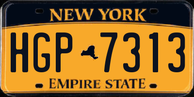 NY license plate HGP7313