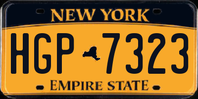 NY license plate HGP7323