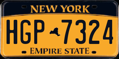 NY license plate HGP7324