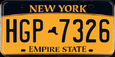 NY license plate HGP7326