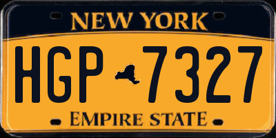 NY license plate HGP7327