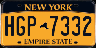 NY license plate HGP7332