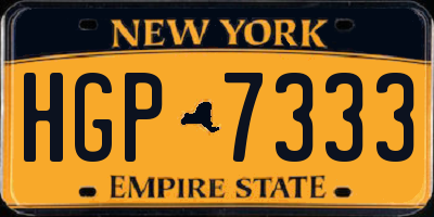 NY license plate HGP7333