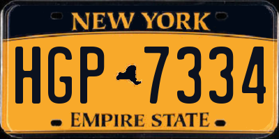 NY license plate HGP7334