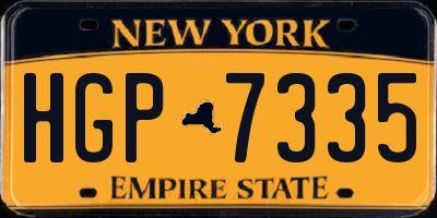 NY license plate HGP7335