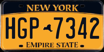 NY license plate HGP7342