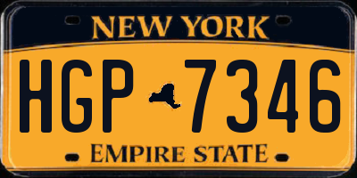 NY license plate HGP7346