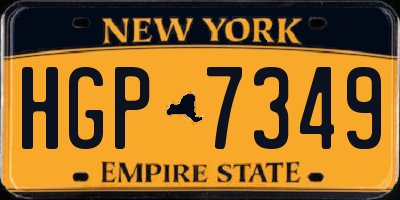 NY license plate HGP7349