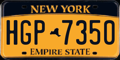 NY license plate HGP7350