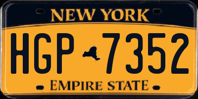 NY license plate HGP7352