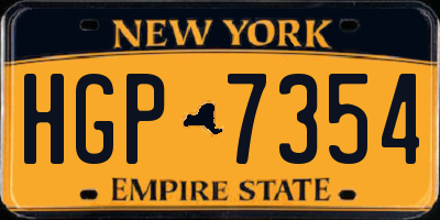 NY license plate HGP7354