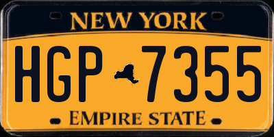 NY license plate HGP7355