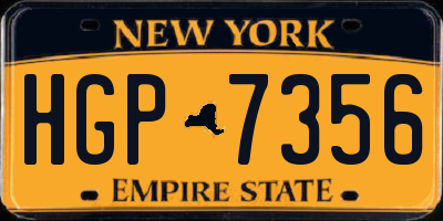 NY license plate HGP7356