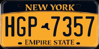 NY license plate HGP7357