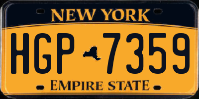 NY license plate HGP7359