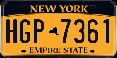 NY license plate HGP7361