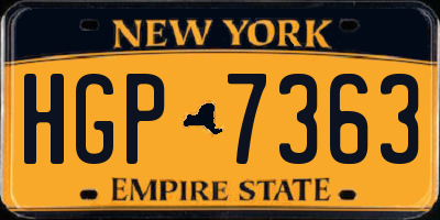 NY license plate HGP7363