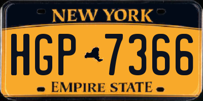 NY license plate HGP7366