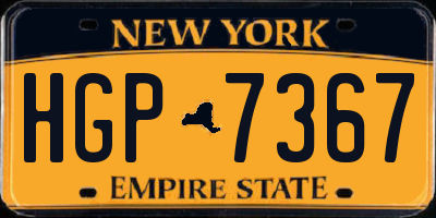 NY license plate HGP7367