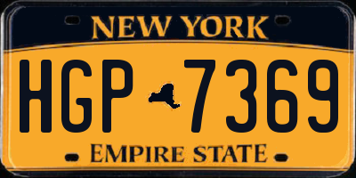 NY license plate HGP7369