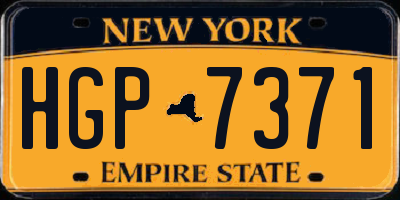 NY license plate HGP7371